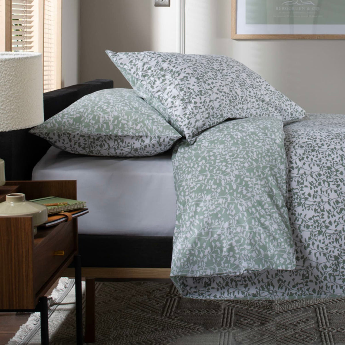 Elsie Cotton Printed Duvet Cover Set | Double | Green