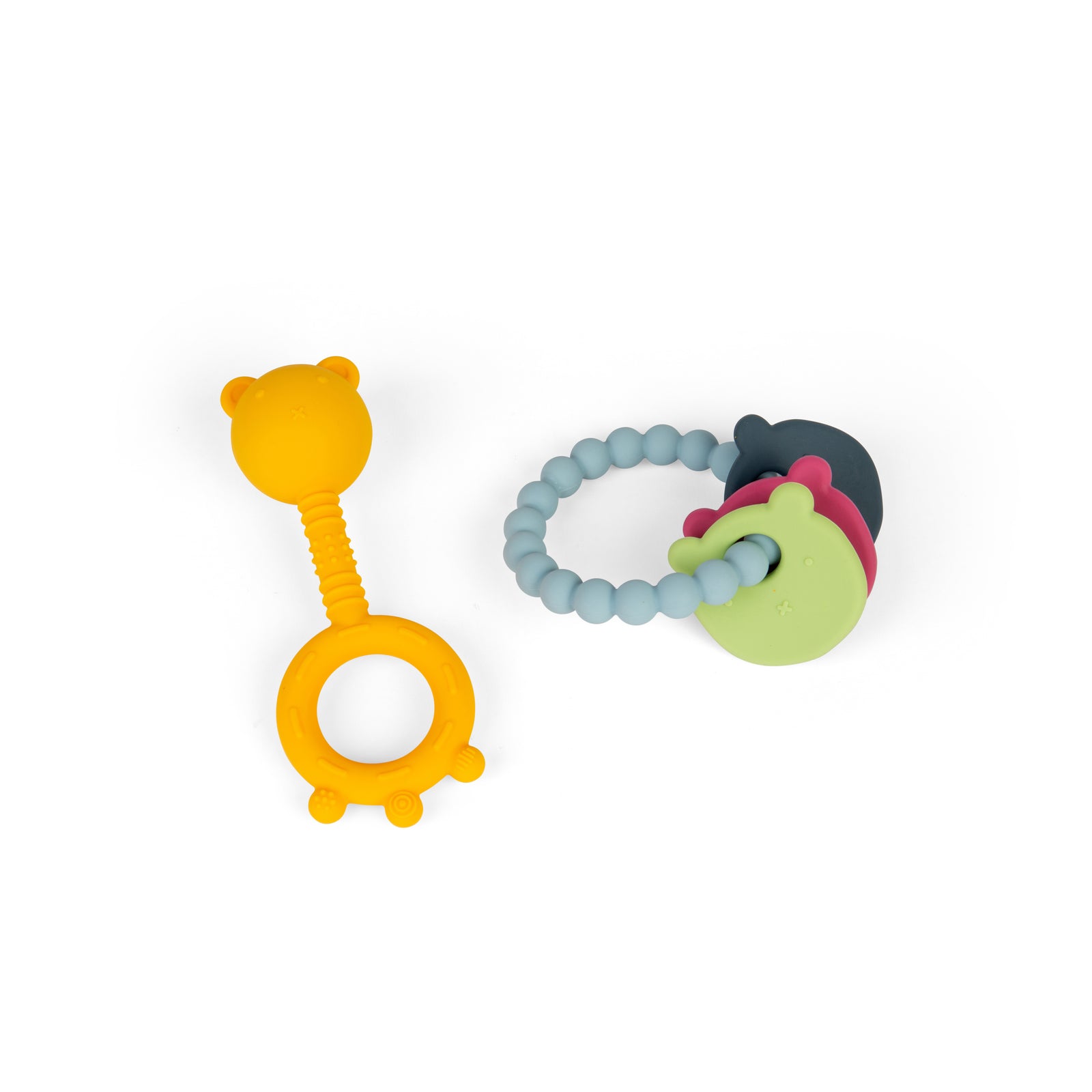 2pc Silicone Baby Bear Teether Set
