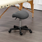 Saddle Stool Adjustable Rolling Salon Chair For Massage Spa | One Size | Gray