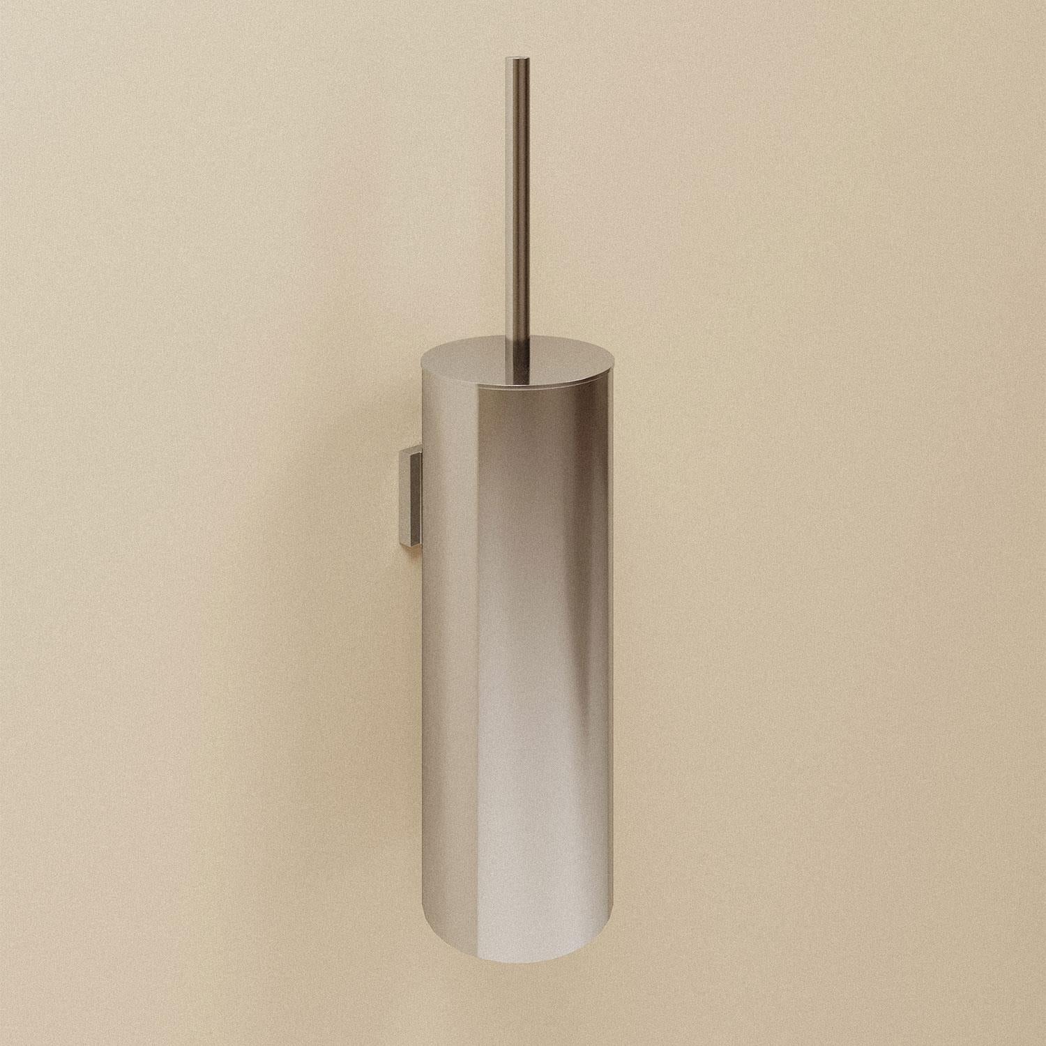 Toilet Brush, Siver Gloss, Wall-mounted. Collection Kubic