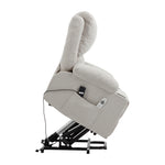 Cream Electric Recliner Chair Single-seat Sofa With Heating & Massage Function