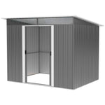 Garden Shed Outdoor Storage Tool Organizer With Double Door | Large | Gray