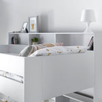 Oliver Triple Sleeper Storage Bunk Bed With Drawer With Memory Foam Mattresses | Small Double | White