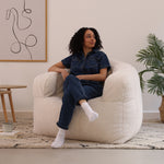 Cabana Borg Fleece Bean Bag Armchair | White