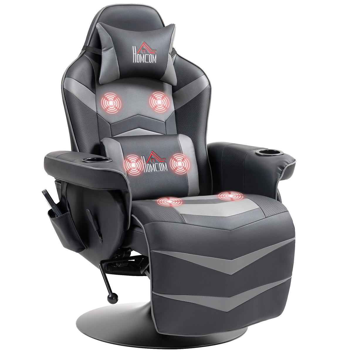 Massage Recliner Chair With Remote, Pu Leather Recliner