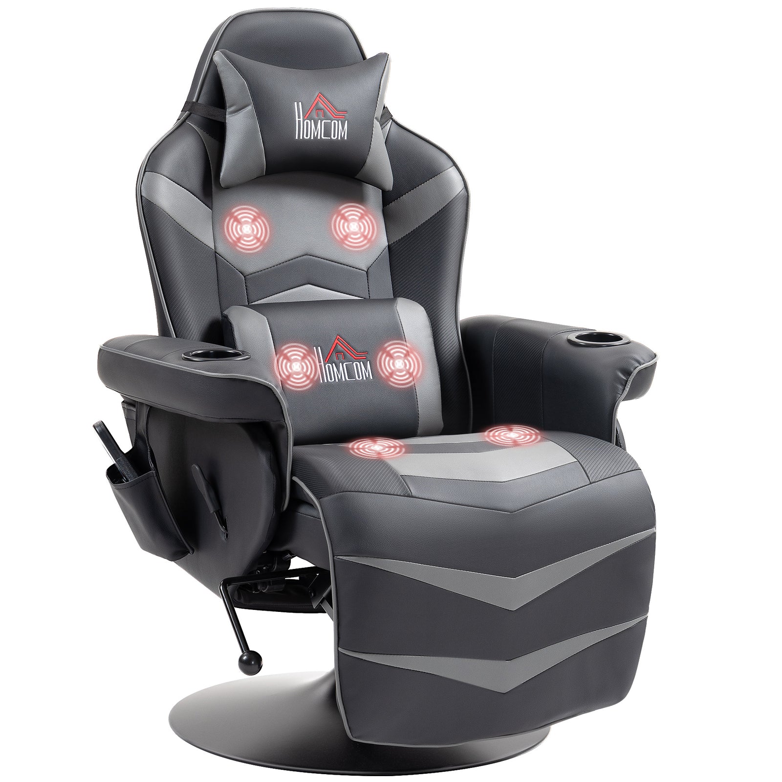 Massage Recliner Chair With Remote, Pu Leather Recliner