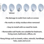 St Helens Small Self Adhesive Oval Shaped Plastic Hooks (pack Of 6)