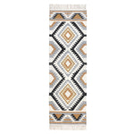 Agra Handwoven Diamond Kilim Wool Rug | 200cm | Yellow & Black