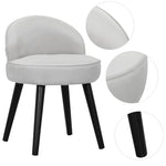 Modern Cozy Velvet Accent Slipper Bedroom Chair Small Single Dressing Table Vanity Makeup Chair