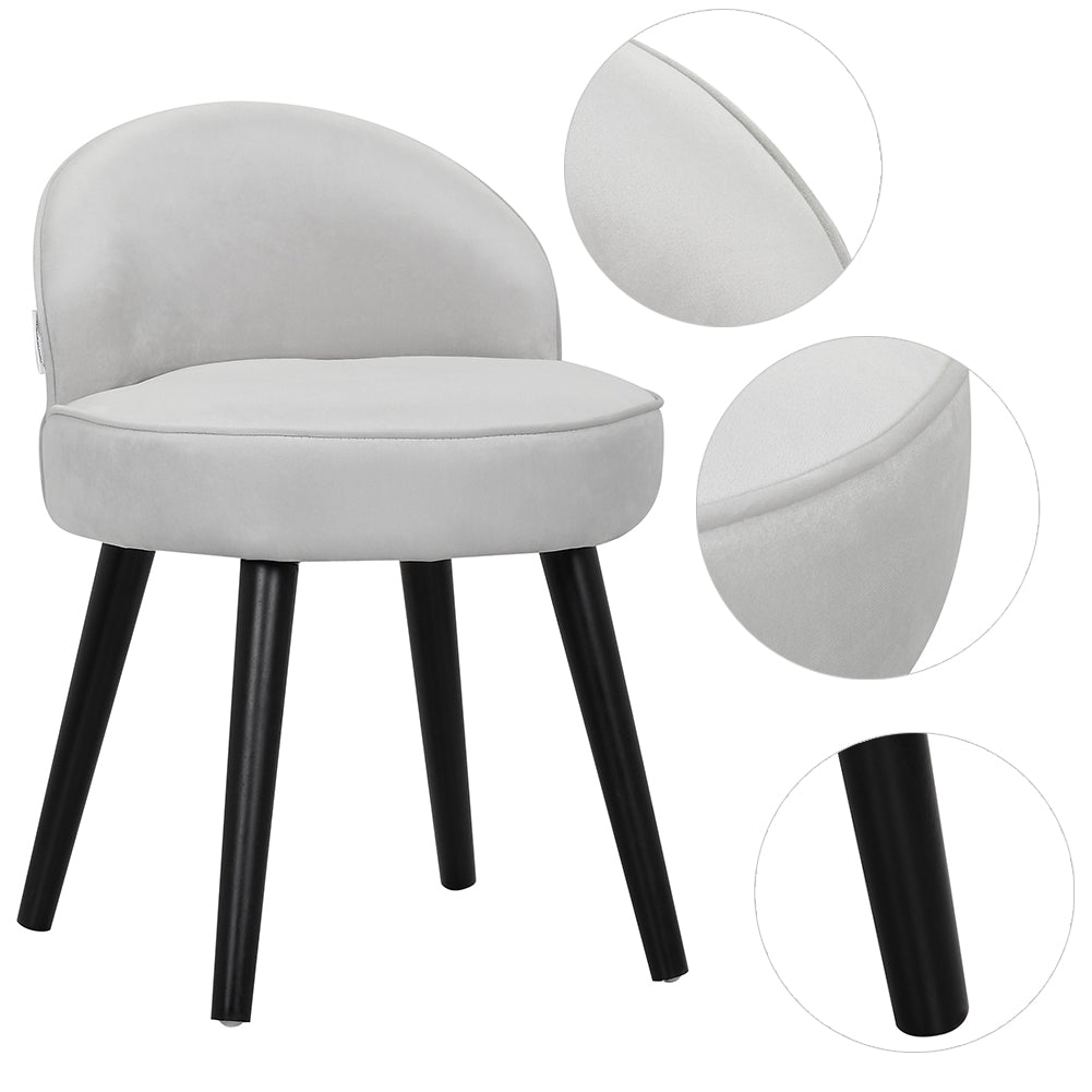 Modern Cozy Velvet Accent Slipper Bedroom Chair Small Single Dressing Table Vanity Makeup Chair