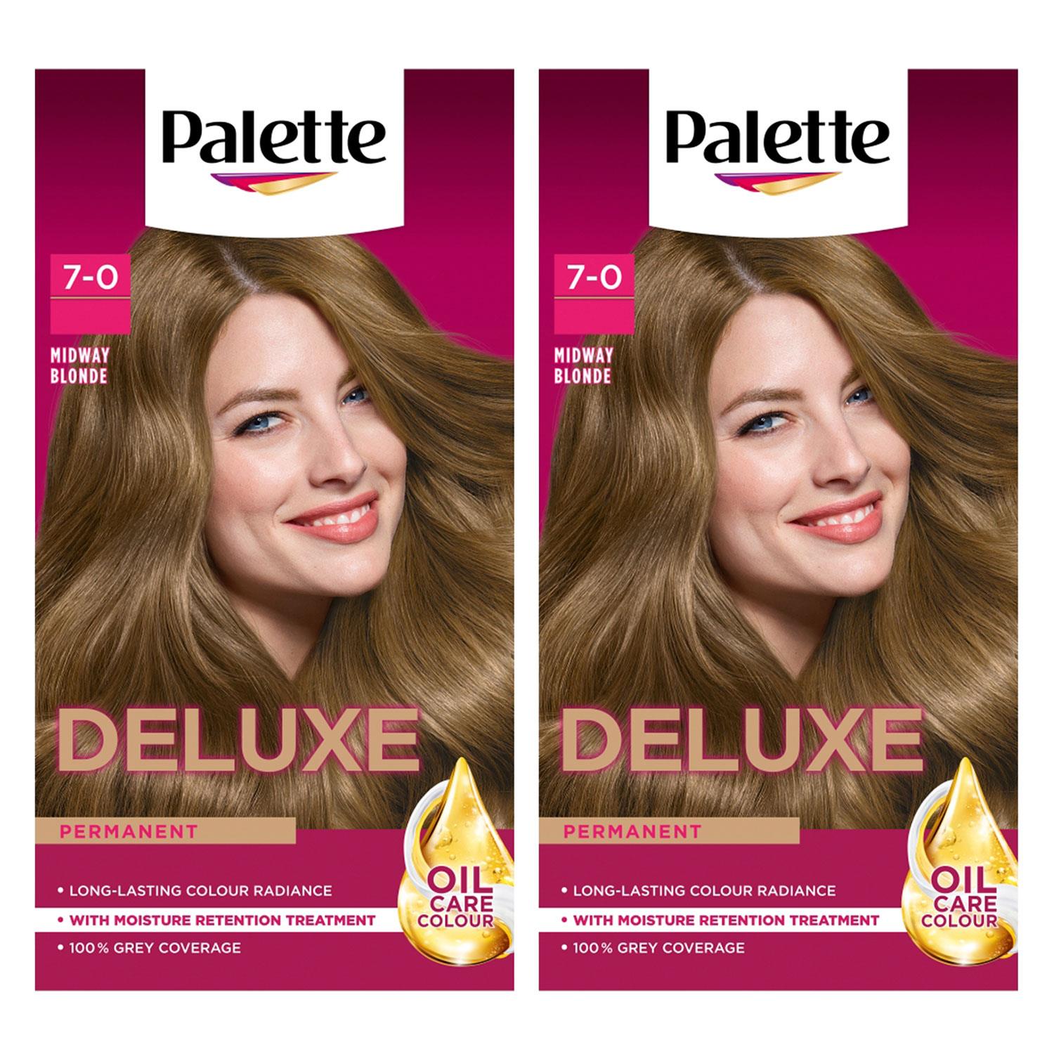 Deluxe Creme Colouration 7-0 Midway Blonde Hair Dye, 2 Pack