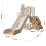 Toddler Slide Playset With Climbing Stairs & Basketball Hoop Safe Indoor/outdoor Activity Toy For Kids | Orange