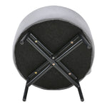 Contemporary Velvet Ottoman Metal Legs