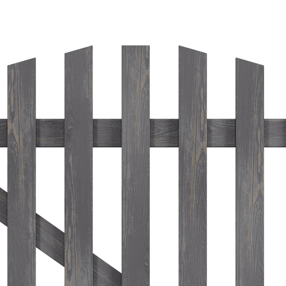 Rustic Wooden Garden Gate With Arched Top Weathered Gray Finish | Large | Grey
