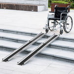 Aluminium Telescopic Wheelchair Ramps Folding Ramp | Large | Silver