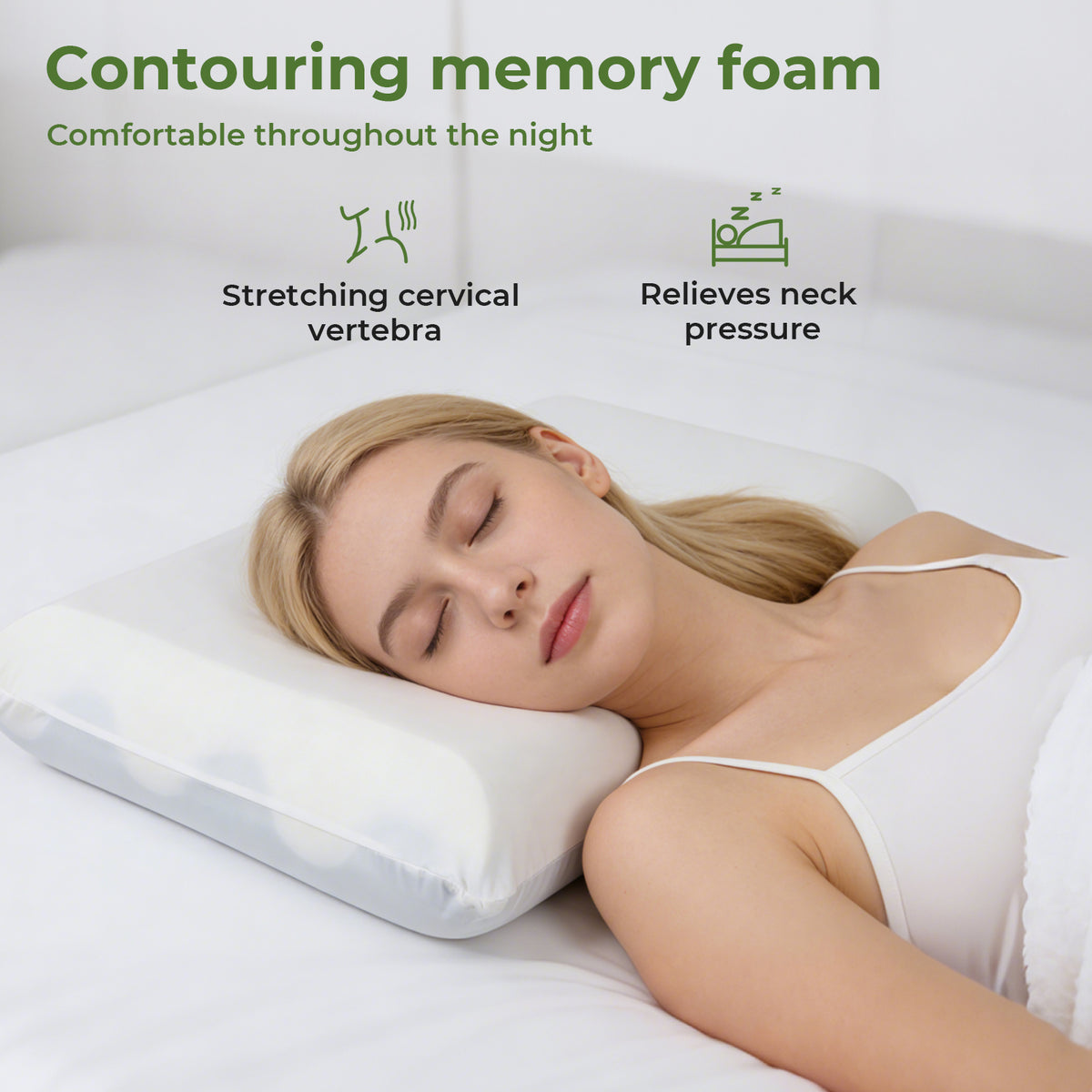Lavio Luxury Pillow Firm Side Support Memory Foam With Soft Side Foam Reversible