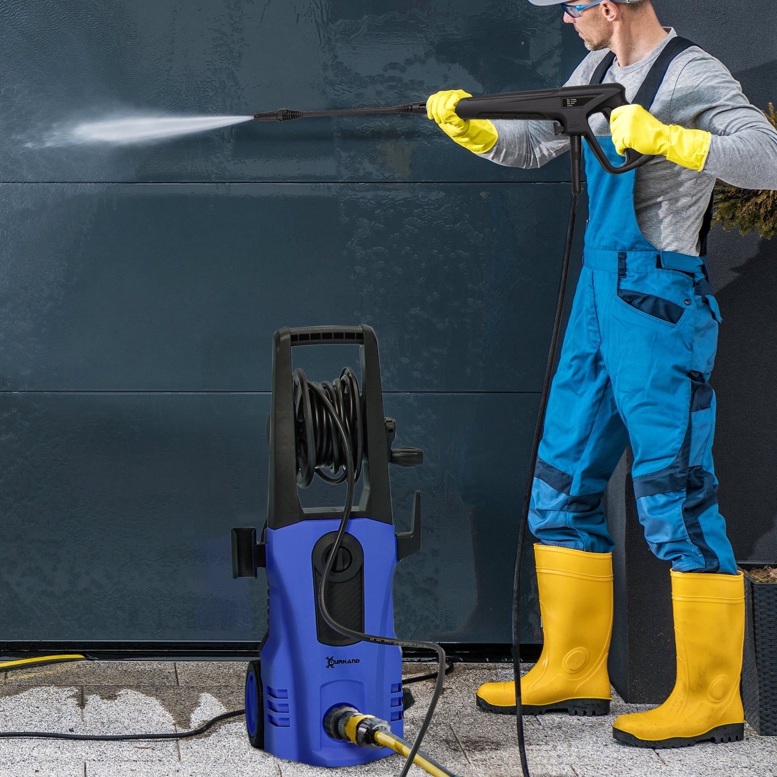 1800w High Pressure Washer, 150 Bar, 510 L/h, 6m Hose | Blue