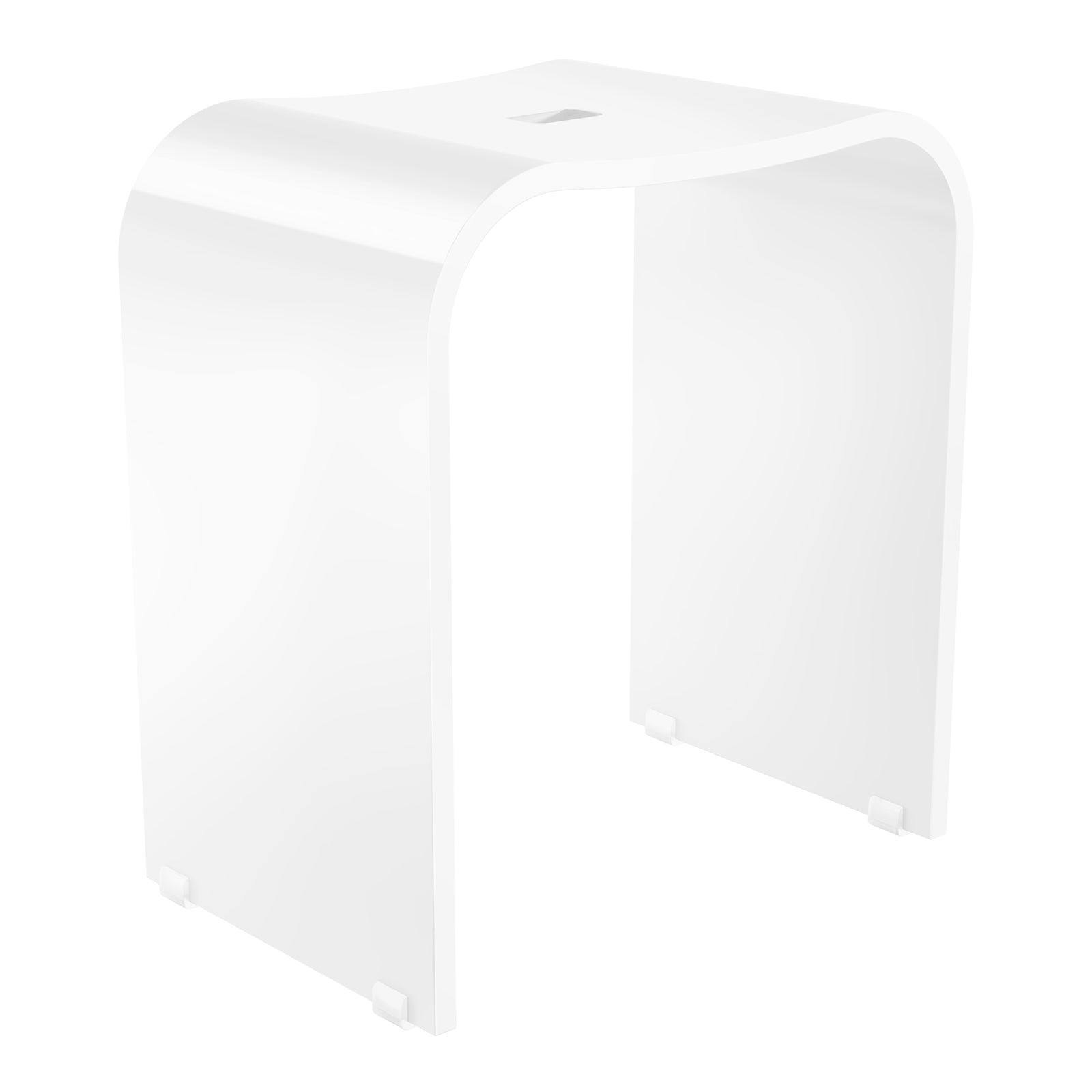 Living Series Plexiglass Shower Chair Bathroom Seat | White