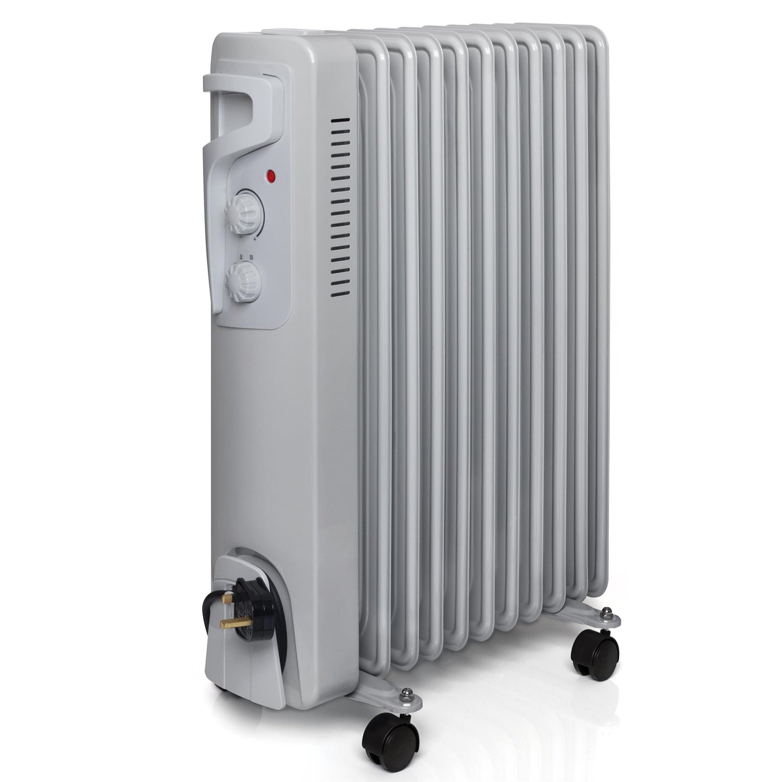 Oil Filled Radiator Portable Electric Room Oil Heater 3 Heat Settings | 2500w | Grey