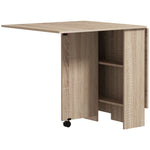 Mobile Drop Leaf Dining Table Folding Desk W/wheels  Shelves | Natura