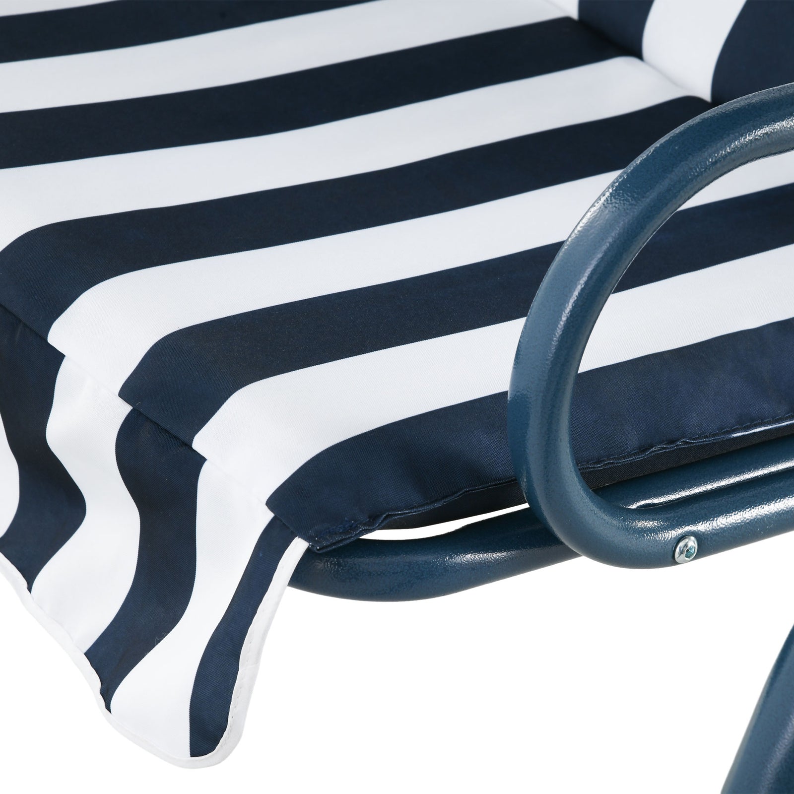 3-person Garden Swing Chair With Adjustable Canopy, Stripes | Blue