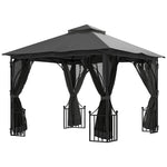 3x3m Garden Gazebo, Double Tier Sun Shade