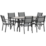 7 Piece Garden Furniture Set W/ Dining Table Chairs 6 Seater
