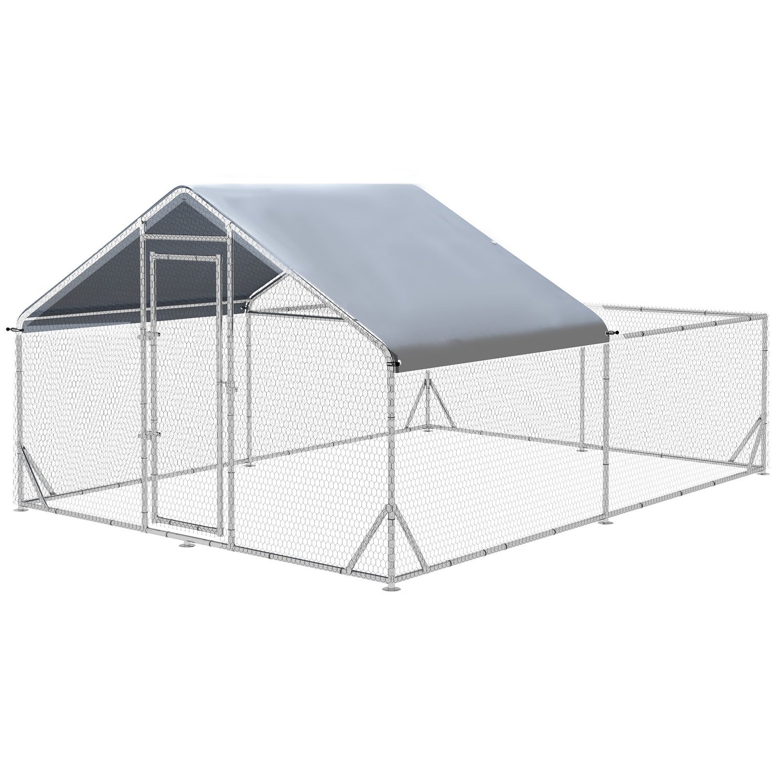 PawHut Pawhut Walk-in Chicken Run, Hen House, For Ducks, Rabbits W/ Water-resist Roof
