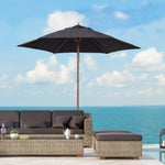 2.5m Wood Garden Parasol Sun Shade | Black