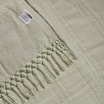 Kashi Cotton Throw With Tassels | 225cm x 255cm | Sage Green