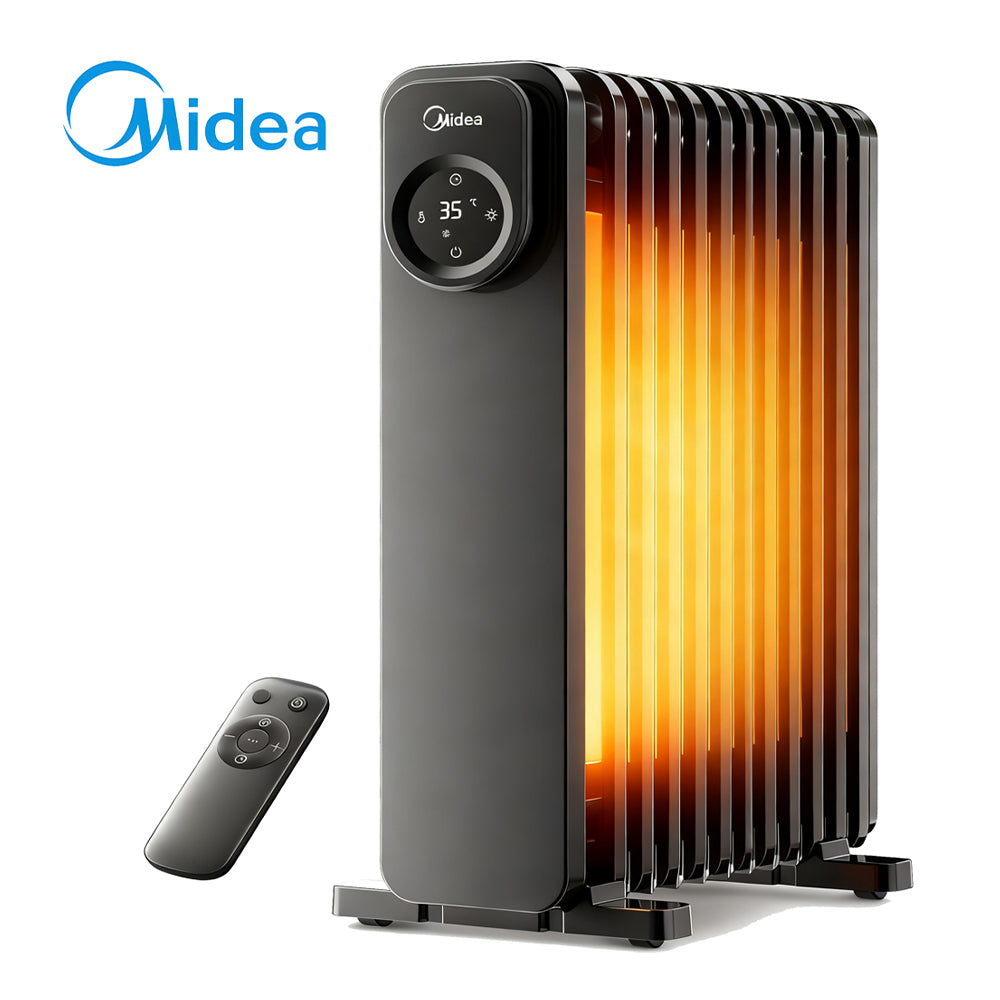 11 U-type Fins Electric Oil Heater Digital Thermostat, Remote Control, 24-hour Timer, Overheat & Tip-over Protection