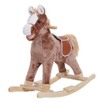 Kids Rocking Horse Wooden Plush Children Ride On Toy Rocker Baby Gift Age