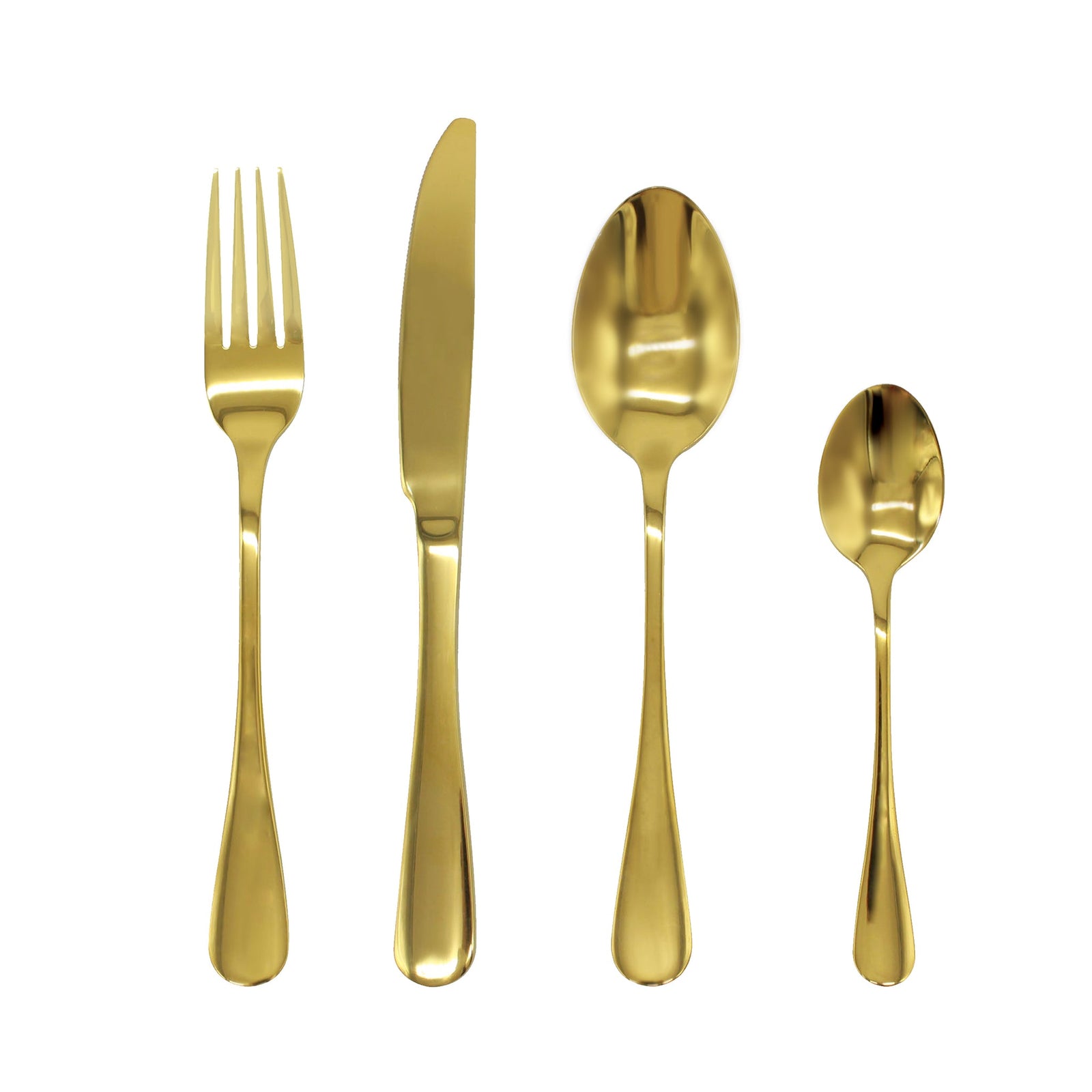 Cutlery Sets Stainless Steel Gold Spoon Fork Simple 24pc Set