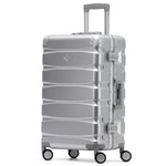 27" Medium Check In Suitcase - Aluminium Frame/abs Body 20kg+ Check In Hold Luggage | Medium | Silver