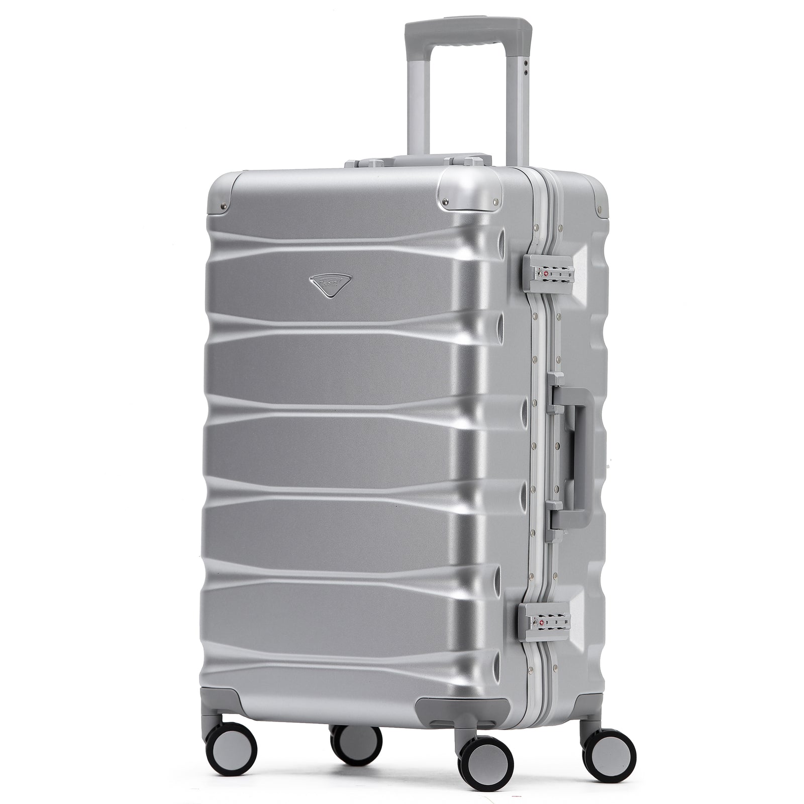 27" Medium Check In Suitcase - Aluminium Frame/abs Body 20kg+ Check In Hold Luggage | Medium | Silver