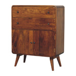 Artisan Furniture Solid Mango Wood Curved Nordic Charm Cabinet