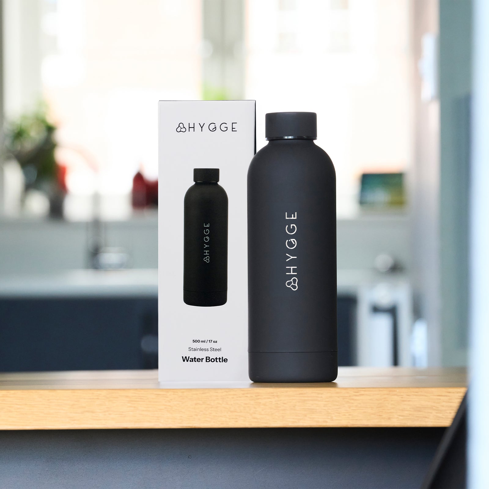 Double Wall Insulated Stainless Steel Water Bottle 500ml – Black | 500ml | Black