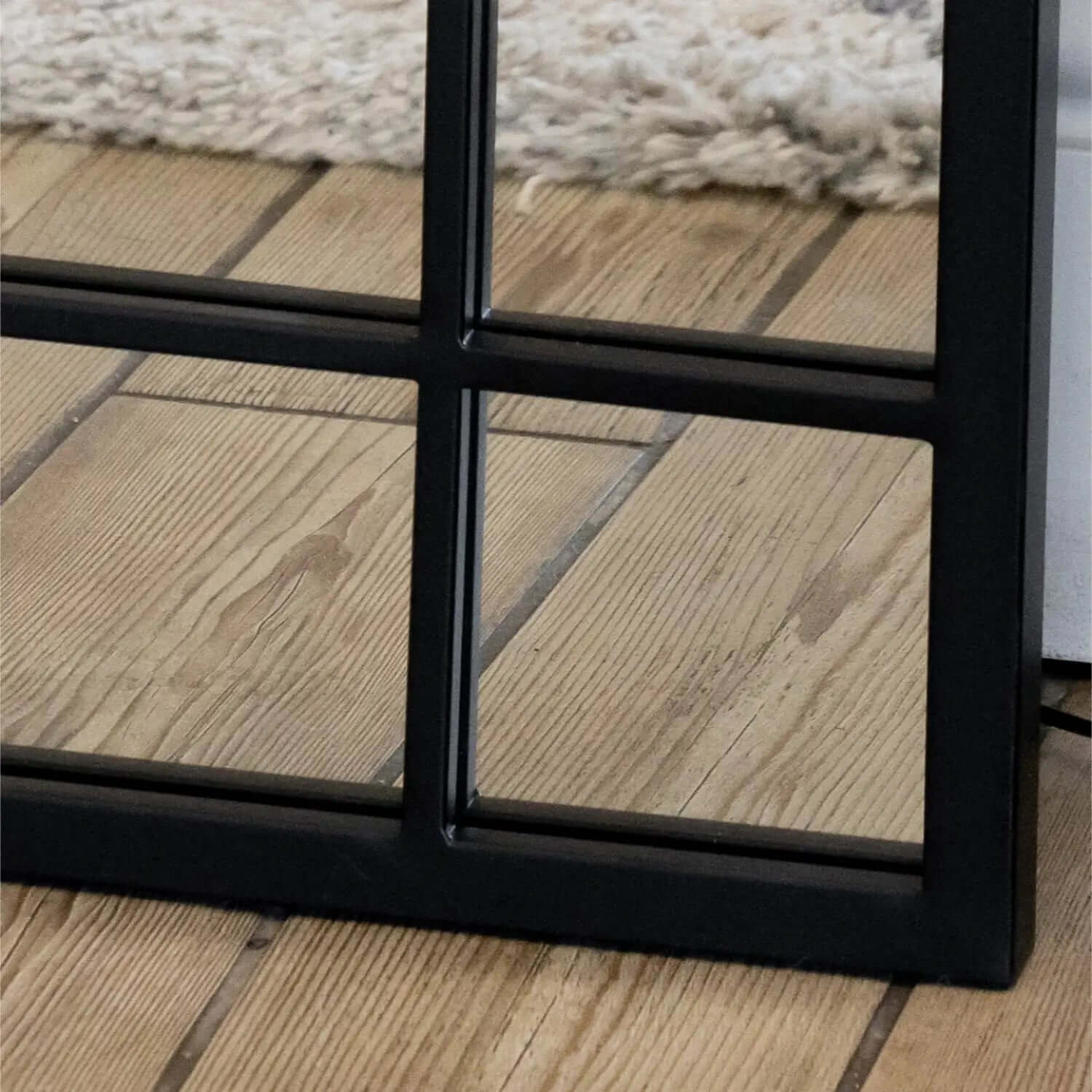 Aimi - Black Metal Rectangle Window Mirror | 200cm x 120cm