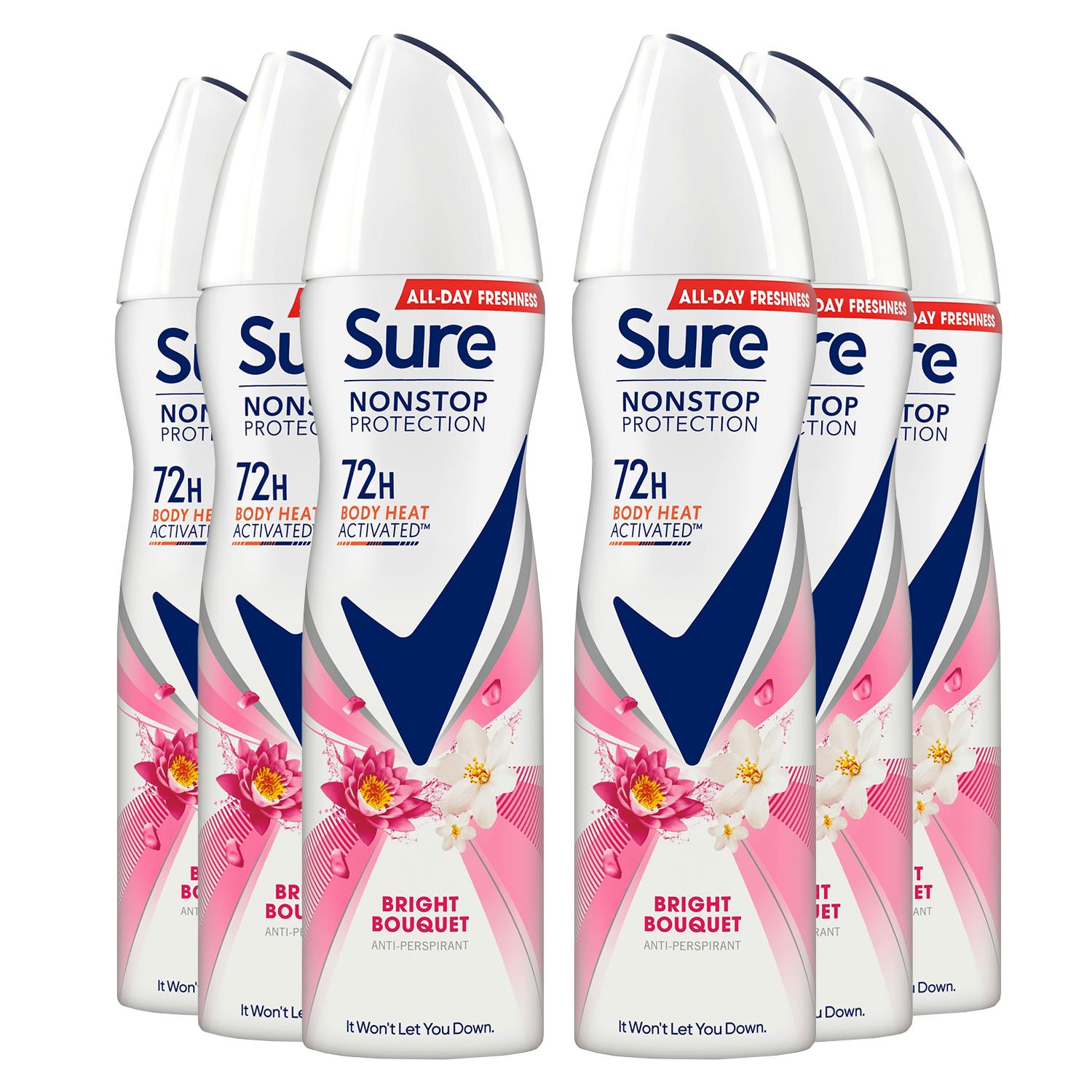 Women Anti-perspirant 72h Nonstop Protection Deo Bright Bouquet 150ml, 6pk | 6