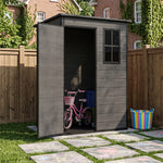 5x3ft Plastic Garden Storage Shed With Lockable Door, Front Window