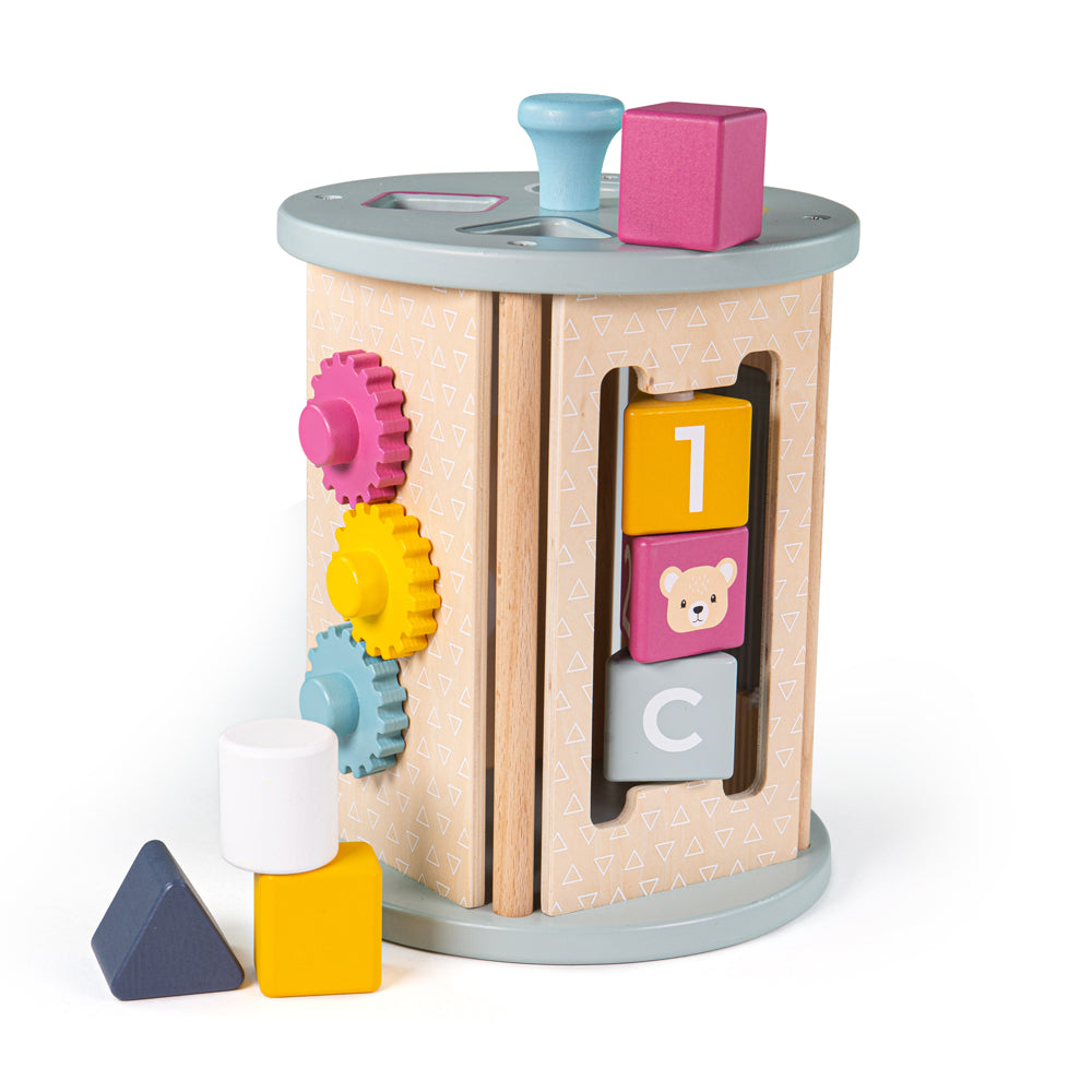 Wooden Rolling Activity Centre, 4 Sided Activity Toy
