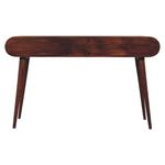 Solid Wood Chestnut London Arch Writing Desk, 2 Drawers, Dark Brown