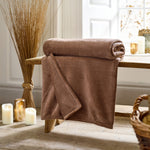 Snuggle Touch Solid Colour Fleece Throw – 140x180cm – Super Soft Plain Blanket | 140cm x 180cm | Umber