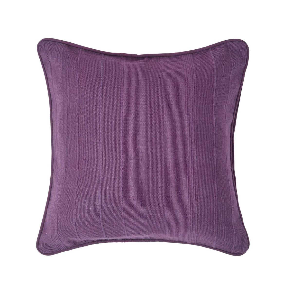 Cotton Rajput Ribbed Cushion Cover | 60cm x 60cm | Purple