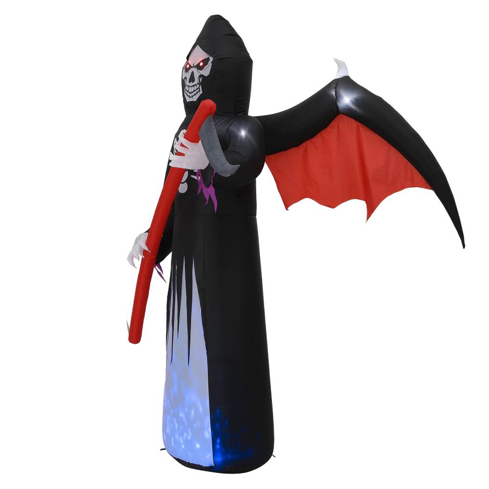 8ft Halloween Inflatable Grim Reaper With Built-in Led Lights