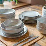 Nordic Stoneware Dinner Set | 16 Piece | Grey