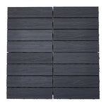 11pcs Interlocking Wpc Deck Tiles, 30x30cm Outdoor Wood-plastic Composite Patio Flooring, Slip-resistant Garden Balcony Tiles | Blue & Grey