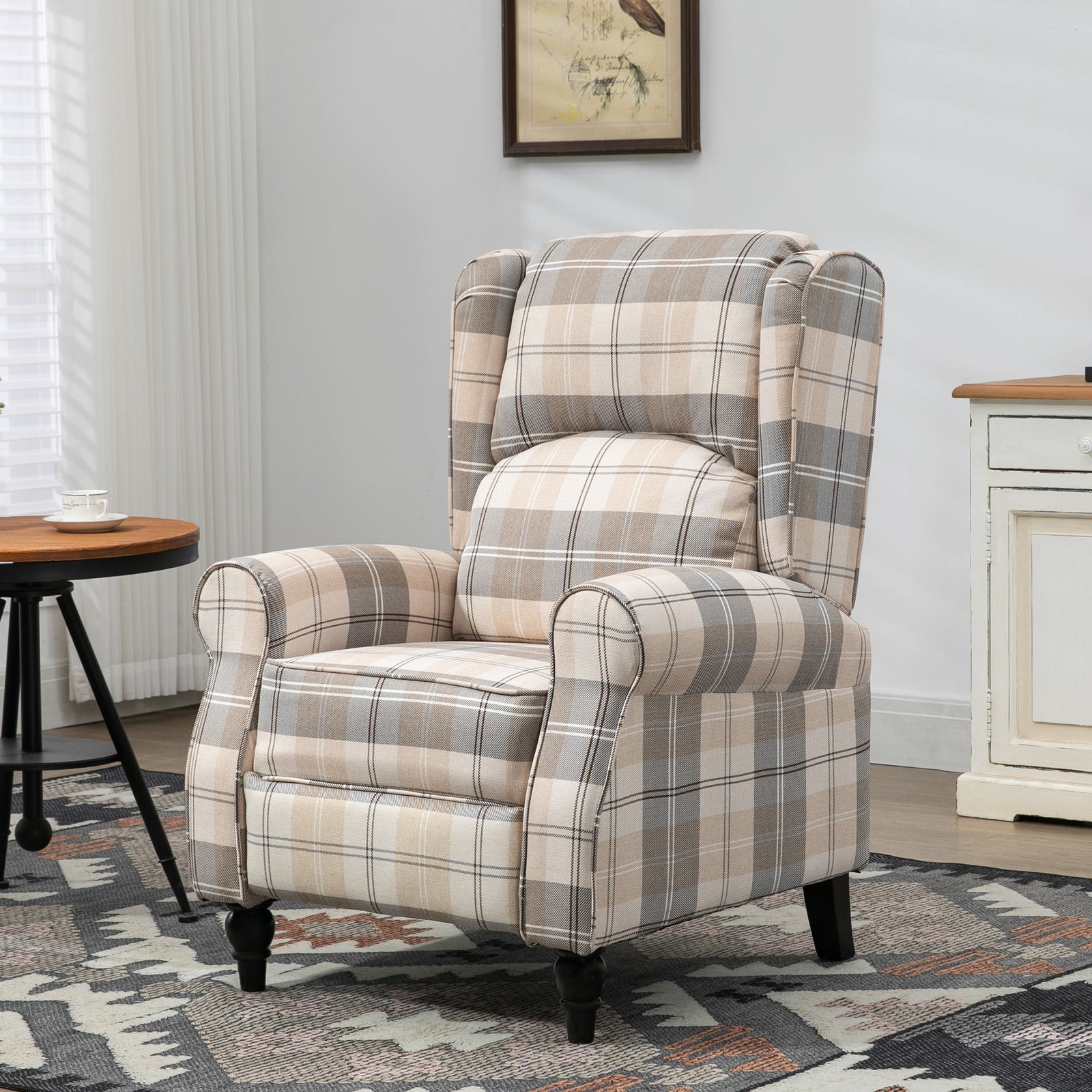 Recliner Chair Wingback Living Room | Khaki