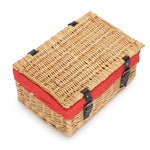 36cm Buff Wicker Empty Picnic Basket | One Size | Red