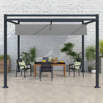 Retractable Pergola Canopy With Aluminium Frame | Large | Dark Gray